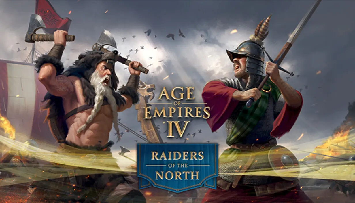 Age of Empires IV: Raiders of the North key art, with the game’s logo.