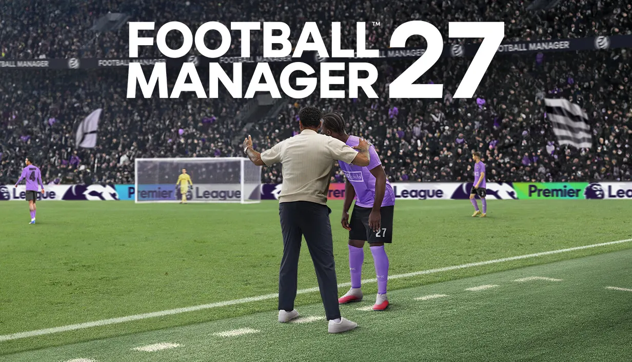 Football Manager 27 key art, with the game’s logo.