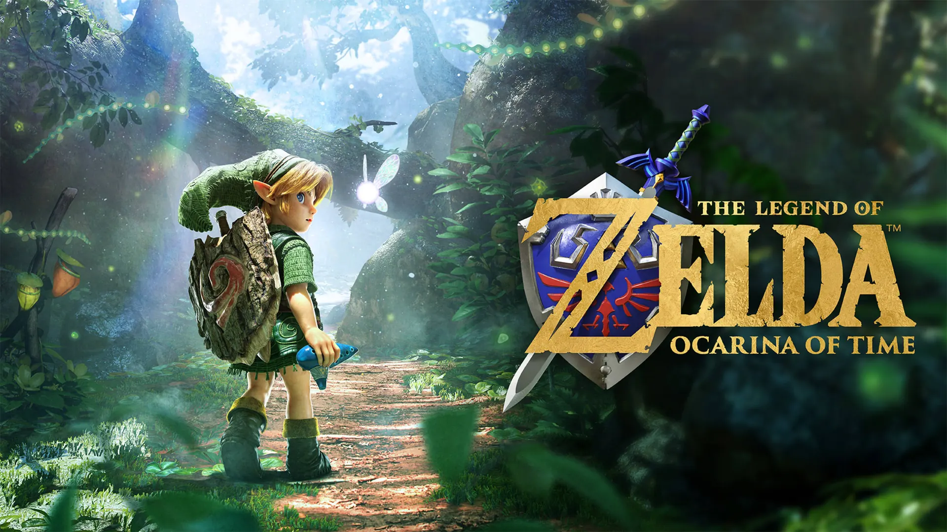 The Legend of Zelda: Ocarina of Time key art, with the game’s logo.